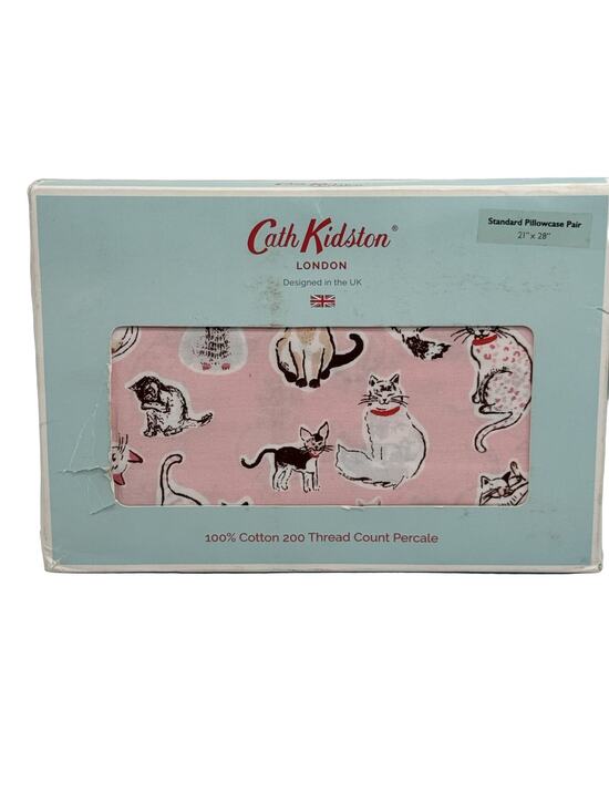 Unbranded Other - Pink Multi-Color Cat Print Pillowcase Pair Original Packaging